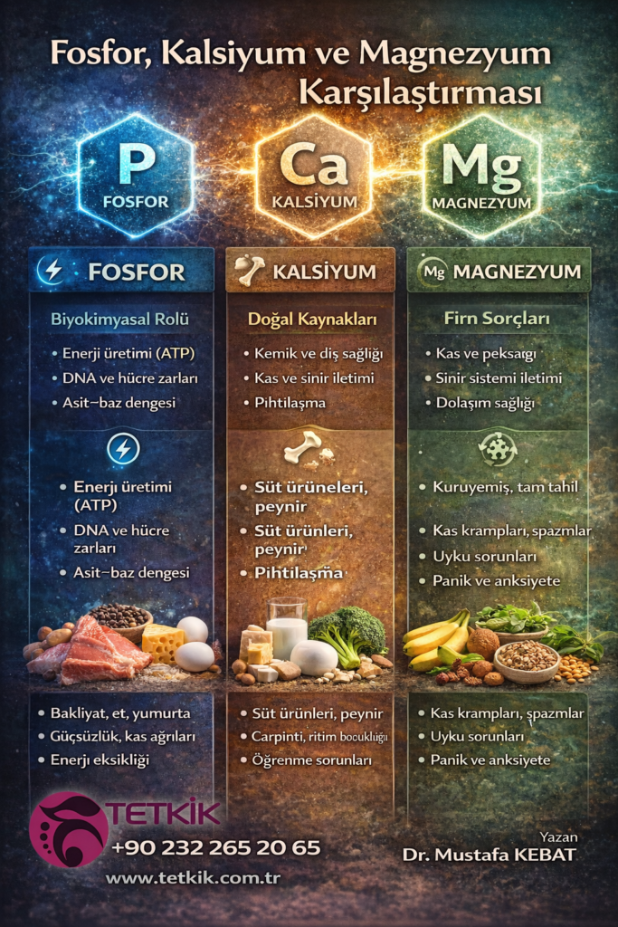 Fosfor – Kalsiyum – Magnezyum: Vücudun Denge Üçlüsü